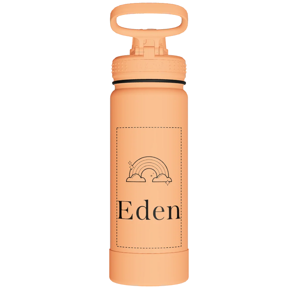 Takeya Actives Water Bottle With Spout Lid - 18oz Tart Orange - Model 51074-TAKEYA-ACTIVES-WATER-BOTTLE-WITH-SPOUT-LID-CUSTOMIZED-112-18OZ-TART-ORANGE