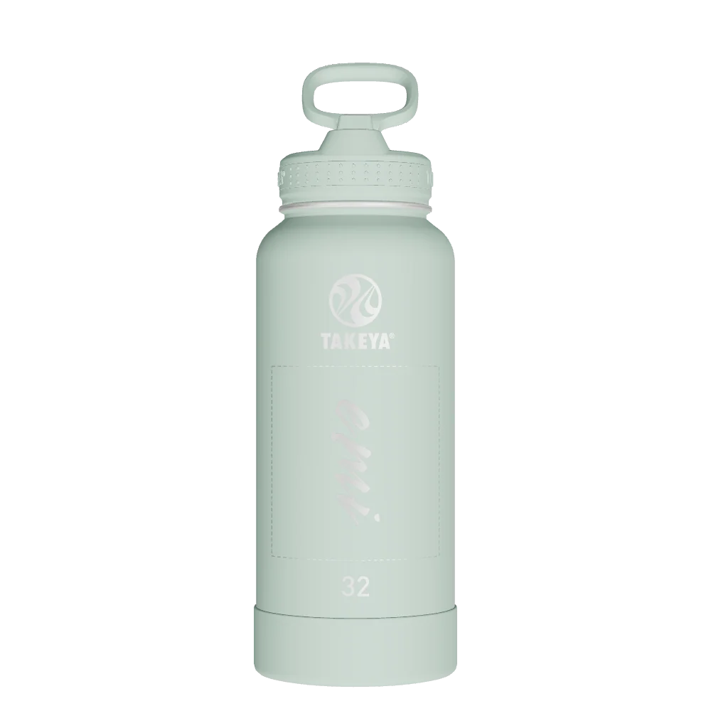 Takeya Actives Water Bottle With Straw Lid - 32oz Fresh Mint - Model 51245-TAKEYA-ACTIVES-WATER-BOTTLE-WITH-STRAW-LID-CUSTOMIZED-151-32OZ-FRESH-MINT