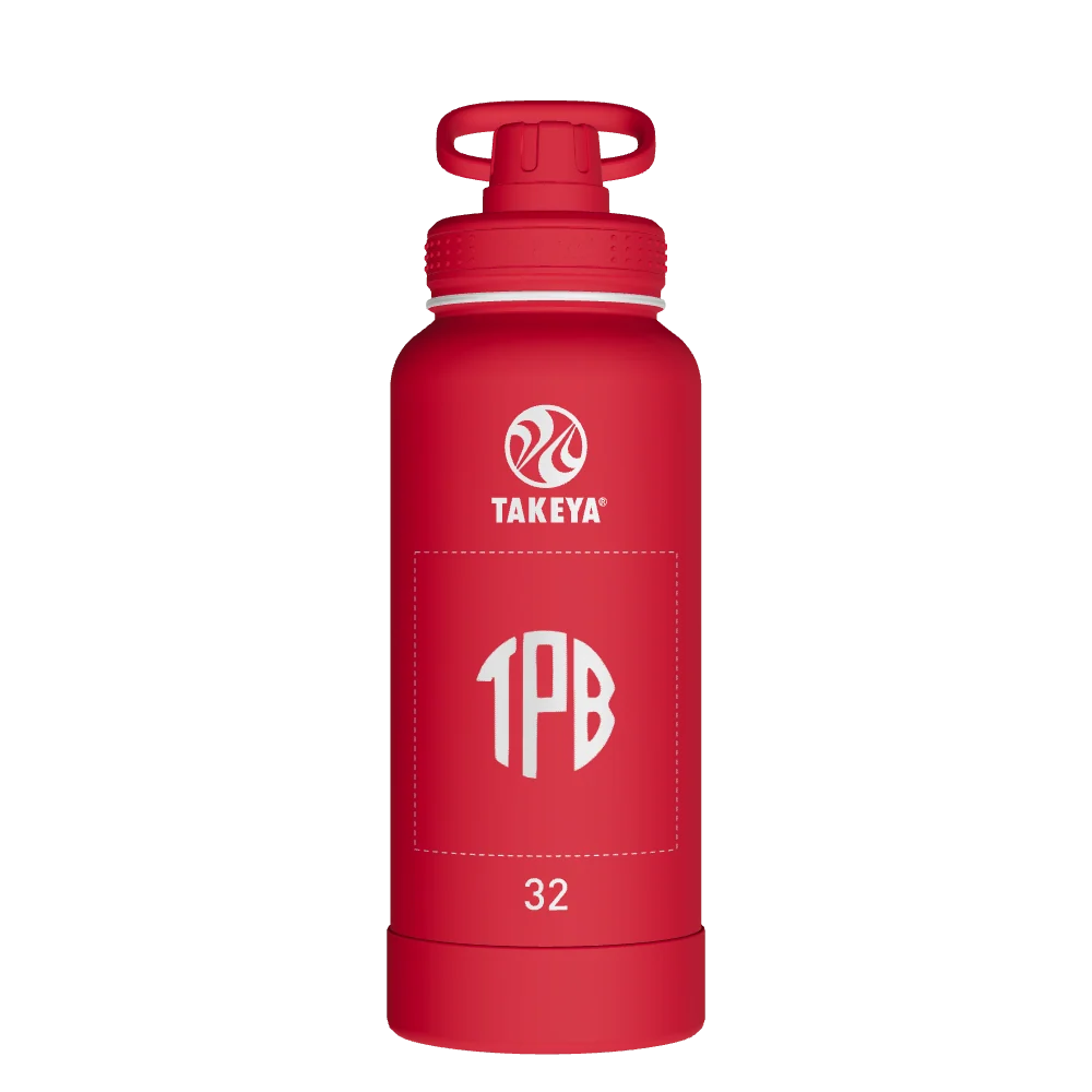 Takeya Actives Water Bottle With Spout Lid - 32oz Watermelon - Model 51030-TAKEYA-ACTIVES-WATER-BOTTLE-WITH-SPOUT-LID-CUSTOMIZED-246-32OZ-WATERMELON