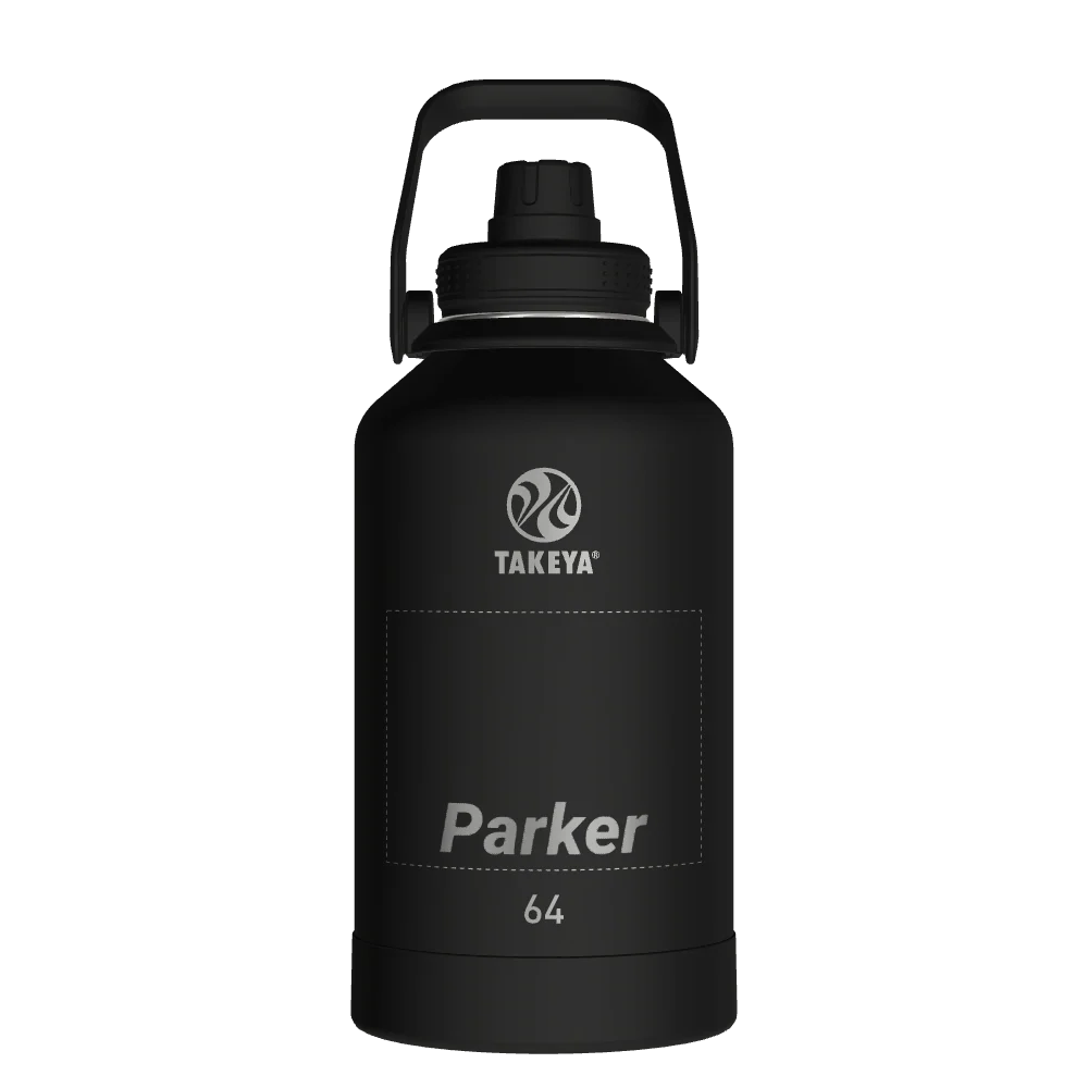 Takeya Actives Water Bottle With Spout Lid - 64oz Onyx - Model 51116-TAKEYA-ACTIVES-WATER-BOTTLE-WITH-SPOUT-LID-CUSTOMIZED-274-64OZ-ONYX