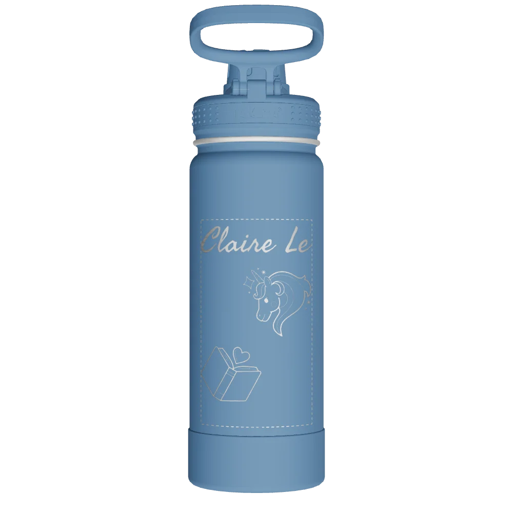 Takeya Actives Water Bottle With Spout Lid - 18oz Bluestone - Model 51214-TAKEYA-ACTIVES-WATER-BOTTLE-WITH-SPOUT-LID-CUSTOMIZED-384-18OZ-BLUESTONE