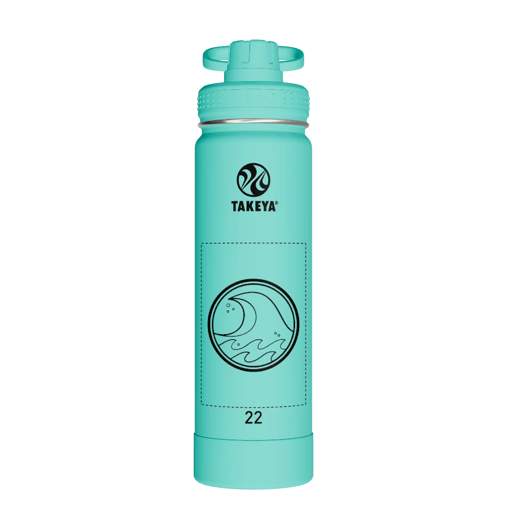 Takeya Actives Water Bottle With Spout Lid - 22oz Teal - Model 50301-TAKEYA-ACTIVES-WATER-BOTTLE-WITH-SPOUT-LID-CUSTOMIZED-183-22OZ-TEAL