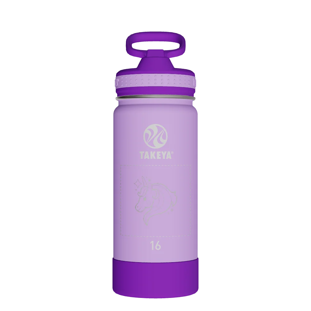 Takeya Actives Kids Water Bottle With Straw Lid - 16oz Lilac/Ultraviolet