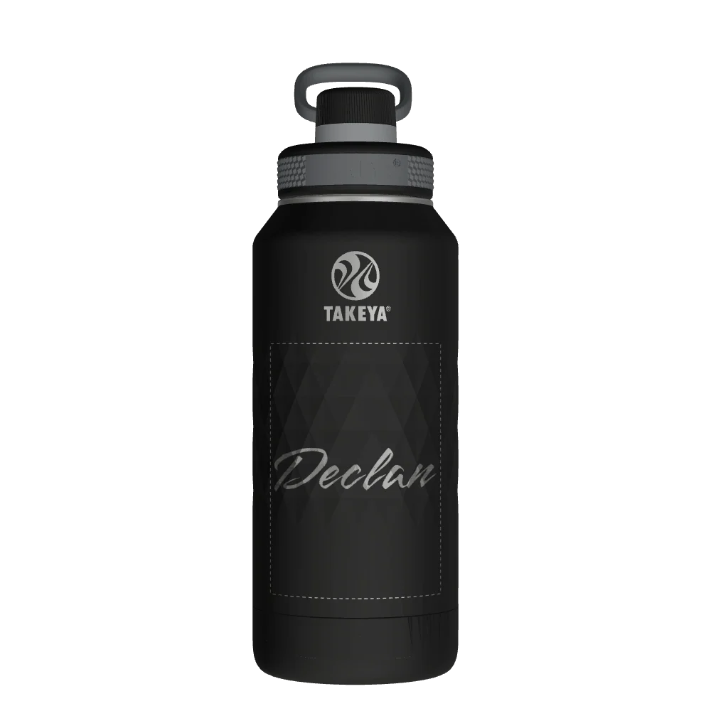 Takeya Sport Water Bottle - 32oz Obsidian Spout - Model 51331-TAKEYA-SPORT-WATER-BOTTLE-CUSTOMIZED-294-32OZ-OBSIDIAN-SPOUT