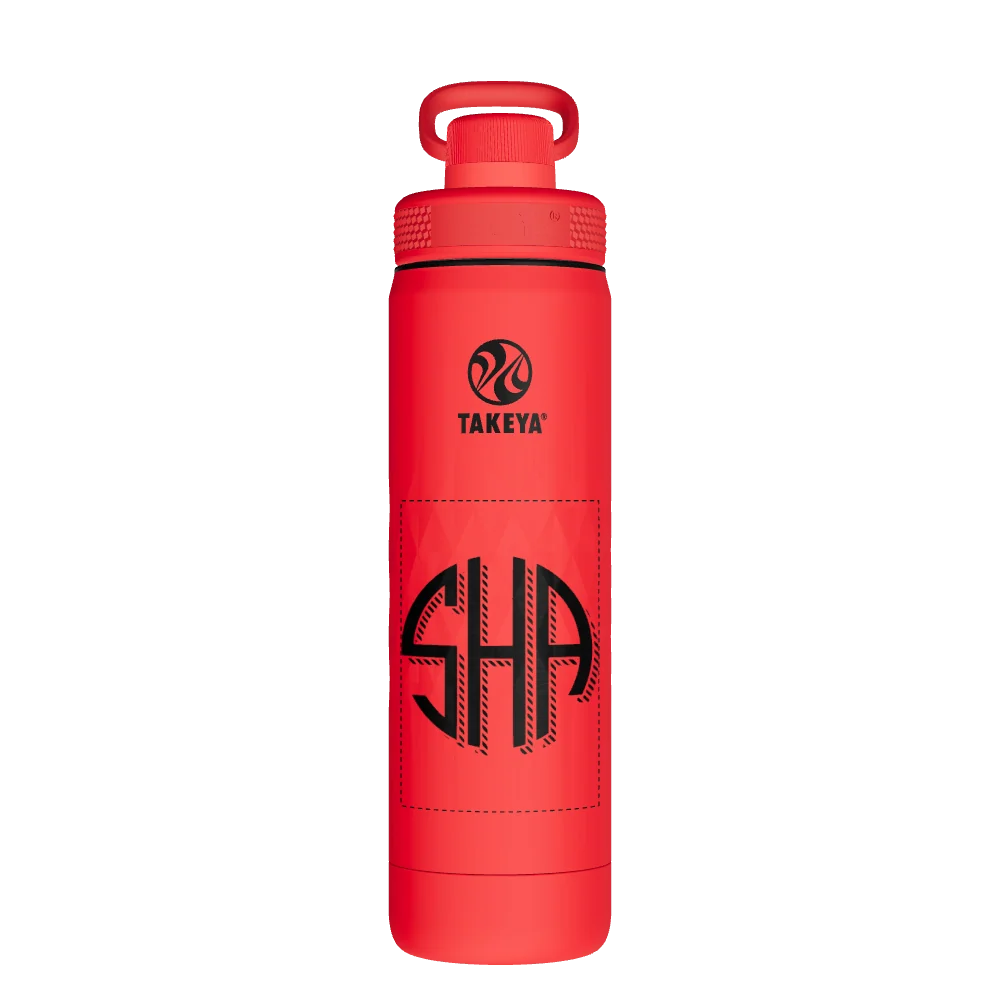 Takeya Sport Water Bottle - 22oz Crimson Spout - Model 51317-TAKEYA-SPORT-WATER-BOTTLE-CUSTOMIZED-304-22OZ-CRIMSON-SPOUT