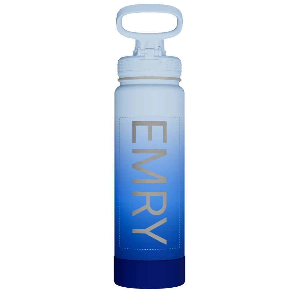 Takeya Actives Water Bottle With Spout Lid - 24oz Pacific Blue - Model 51396-TAKEYA-ACTIVES-WATER-BOTTLE-WITH-SPOUT-LID-CUSTOMIZED-422-24OZ-PACIFIC-BLUE