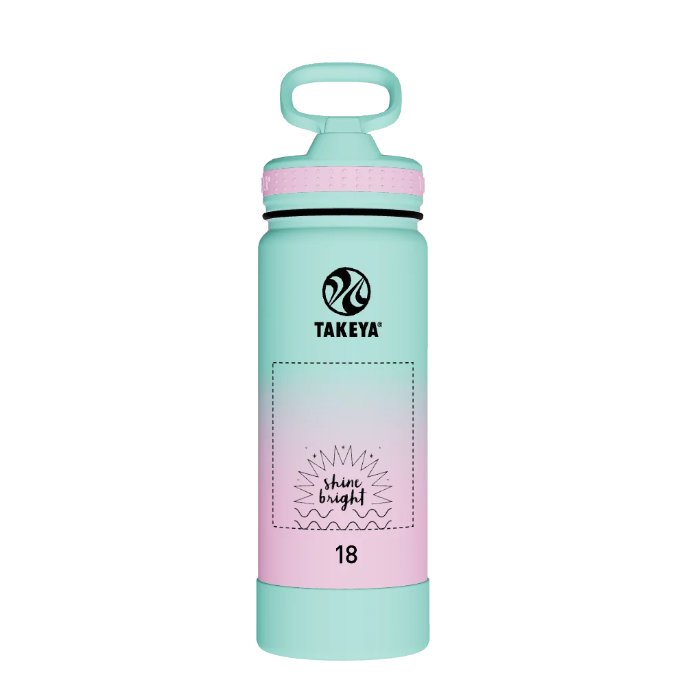 Takeya Actives Water Bottle With Straw Lid - 18oz Ombre Dream - Model 51392-TAKEYA-ACTIVES-WATER-BOTTLE-WITH-STRAW-LID-CUSTOMIZED-154-18OZ-OMBRE-DREAM