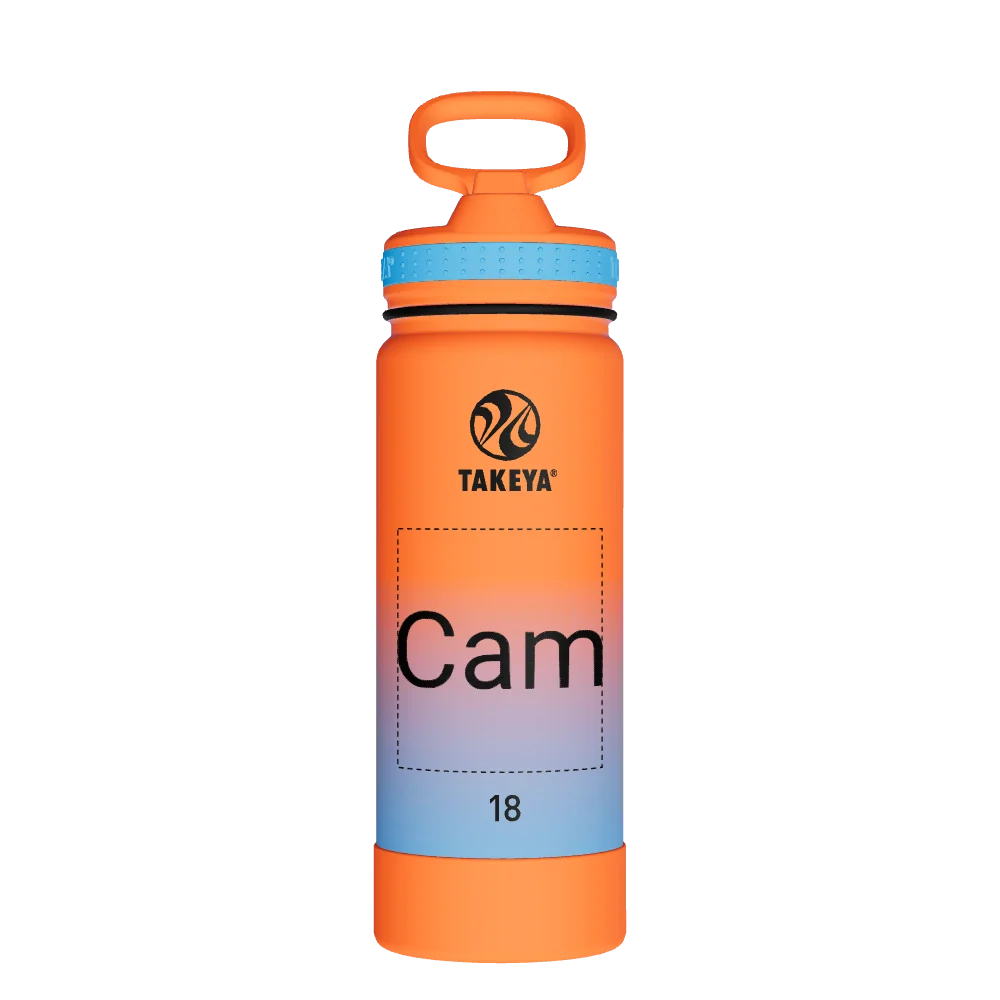 Takeya Actives Water Bottle With Straw Lid - 18oz Ombre Awestruck - Model 51393-TAKEYA-ACTIVES-WATER-BOTTLE-WITH-STRAW-LID-CUSTOMIZED-95-18OZ-OMBRE-AWESTRUCK