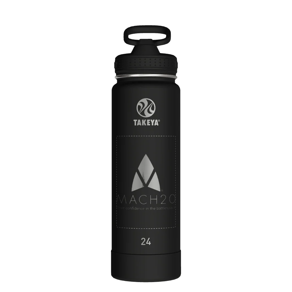 Takeya Actives Water Bottle With Straw Lid - 24oz Onyx - Model 51224-TAKEYA-ACTIVES-WATER-BOTTLE-WITH-STRAW-LID-CUSTOMIZED-128-24OZ-ONYX