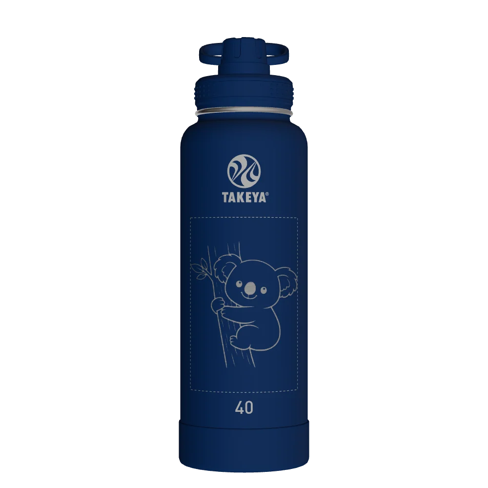 Takeya Actives Water Bottle With Spout Lid - 40oz Midnight - Model 51004-TAKEYA-ACTIVES-WATER-BOTTLE-WITH-SPOUT-LID-CUSTOMIZED-95-40OZ-MIDNIGHT