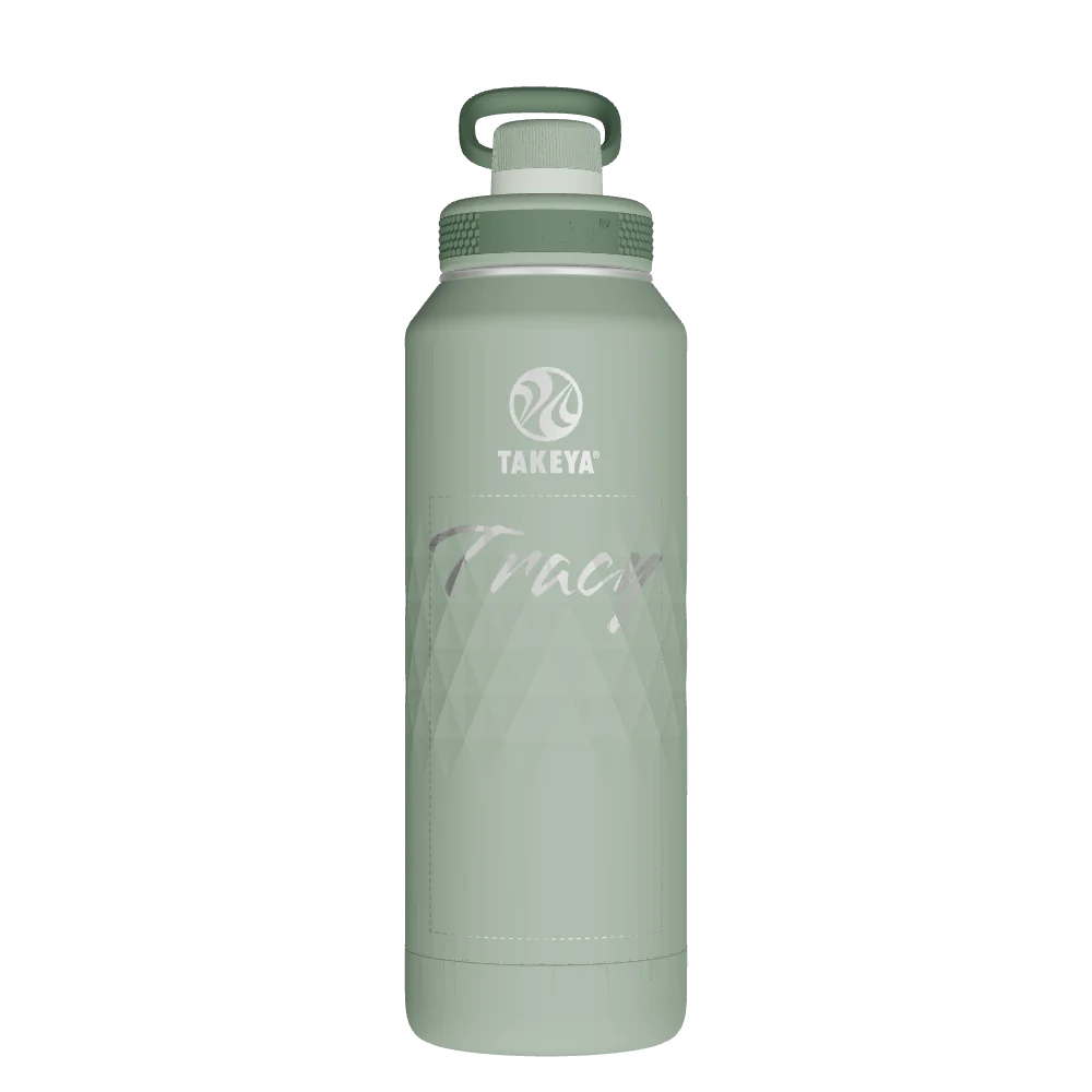 Takeya Sport Water Bottle - 40oz Eucalyptus Spout - Model 51350-TAKEYA-SPORT-WATER-BOTTLE-CUSTOMIZED-243-40OZ-EUCALYPTUS-SPOUT