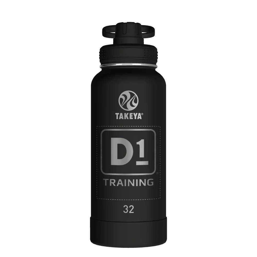 Takeya Actives Water Bottle With Spout Lid - 32oz Onyx - Model 51020-TAKEYA-ACTIVES-WATER-BOTTLE-WITH-SPOUT-LID-CUSTOMIZED-402-32OZ-ONYX