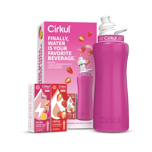 Cirkul 32oz. Hot Pink Stainless Steel Bottle Starter Kit