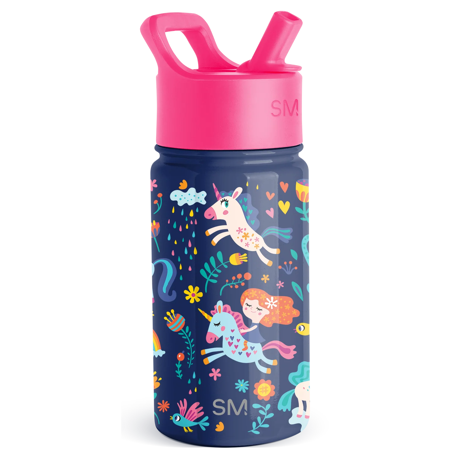 Simple Modern Summit Kids Water Bottle with Straw Lid - 14oz Unicorn Rainbows - Model SMC-S-14-UNI-M