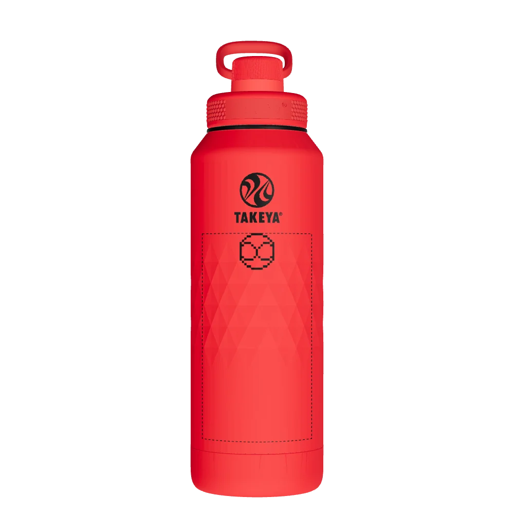 Takeya Sport Water Bottle - 40oz Crimson Spout - Model 51349-TAKEYA-SPORT-WATER-BOTTLE-CUSTOMIZED-234-40OZ-CRIMSON-SPOUT