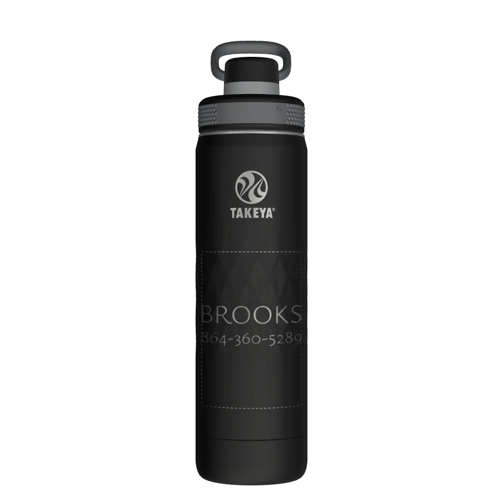 Takeya Sport Water Bottle - 22oz Obsidian Spout - Model 51315-TAKEYA-SPORT-WATER-BOTTLE-CUSTOMIZED-380-22OZ-OBSIDIAN-SPOUT