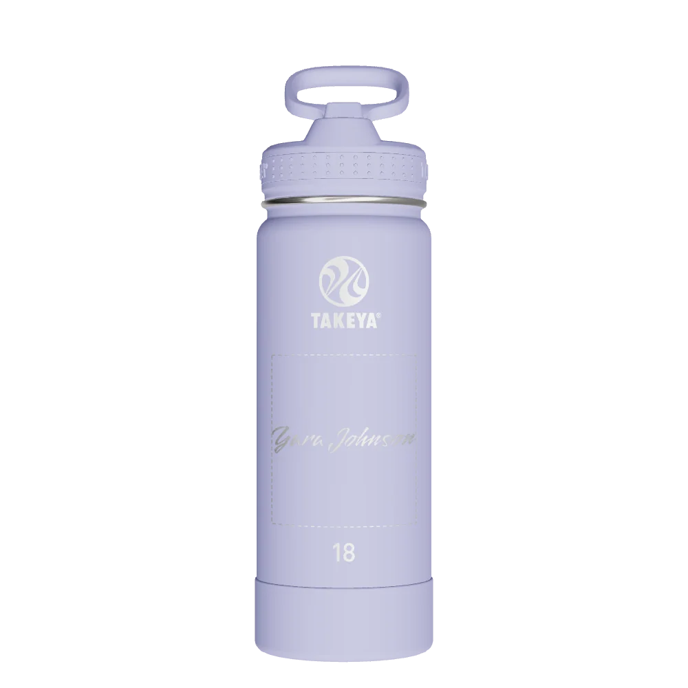 Takeya Actives Water Bottle With Straw Lid - 18oz Lavender Field - Model 51228-TAKEYA-ACTIVES-WATER-BOTTLE-WITH-STRAW-LID-CUSTOMIZED-89-18OZ-LAVENDER-FIELD