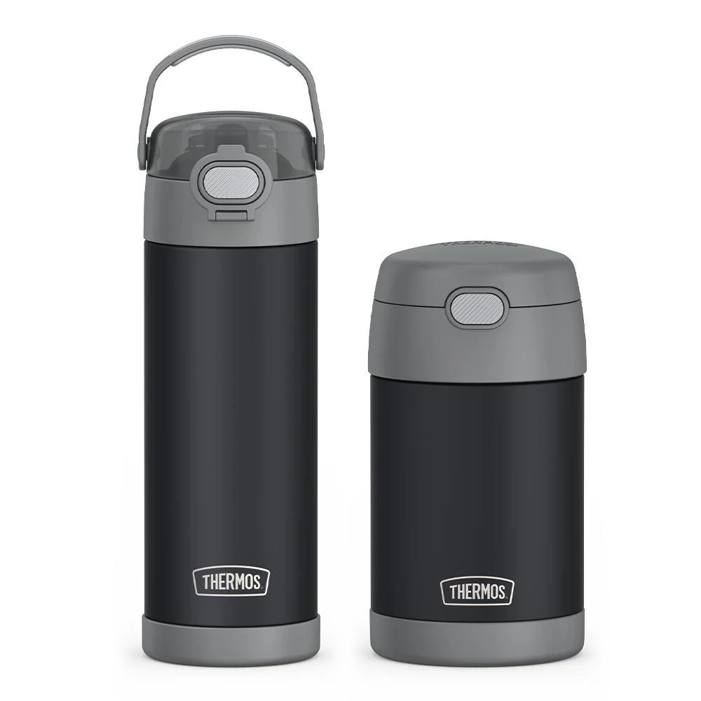 THERMOS 16oz FUNtainer® Water Bottle & Food Jar Bundle - Charcoal