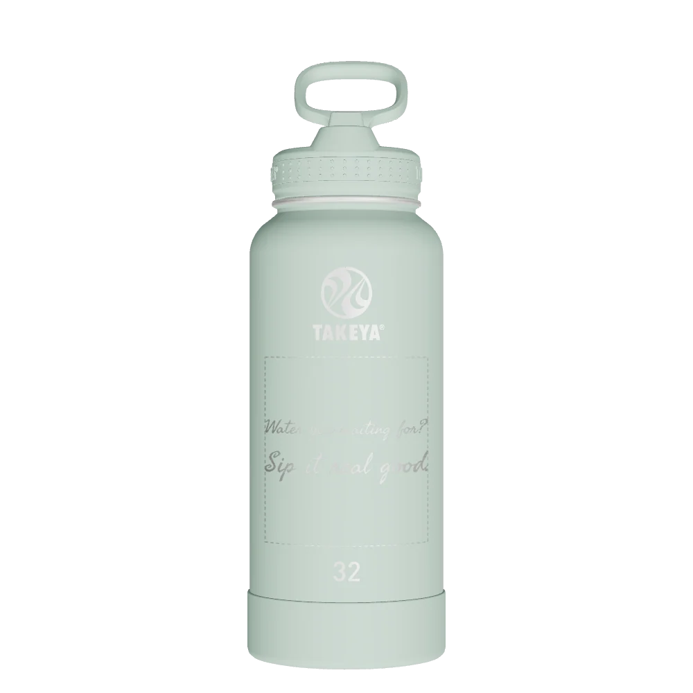 Takeya Actives Water Bottle With Straw Lid - 32oz Fresh Mint - Model 51245-TAKEYA-ACTIVES-WATER-BOTTLE-WITH-STRAW-LID-CUSTOMIZED-96-32OZ-FRESH-MINT