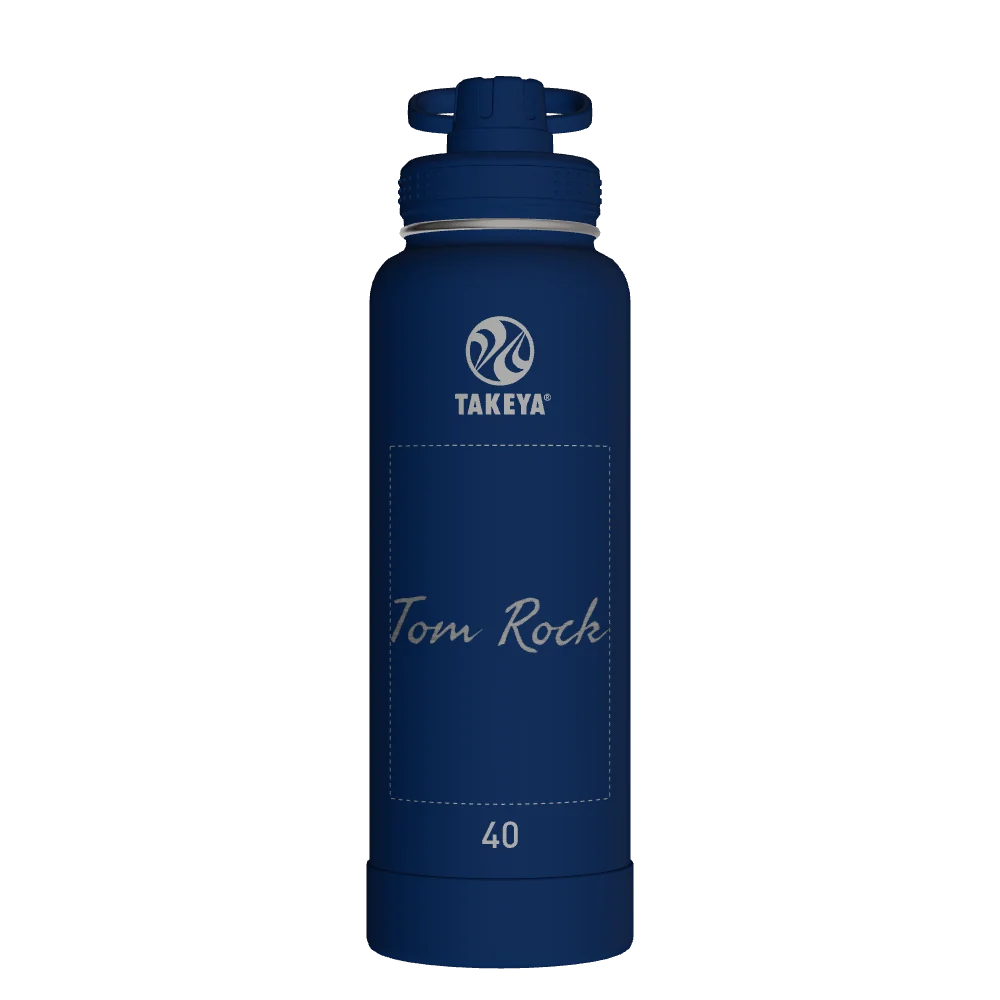 Takeya Actives Water Bottle With Spout Lid - 40oz Midnight - Model 51004-TAKEYA-ACTIVES-WATER-BOTTLE-WITH-SPOUT-LID-CUSTOMIZED-145-40OZ-MIDNIGHT