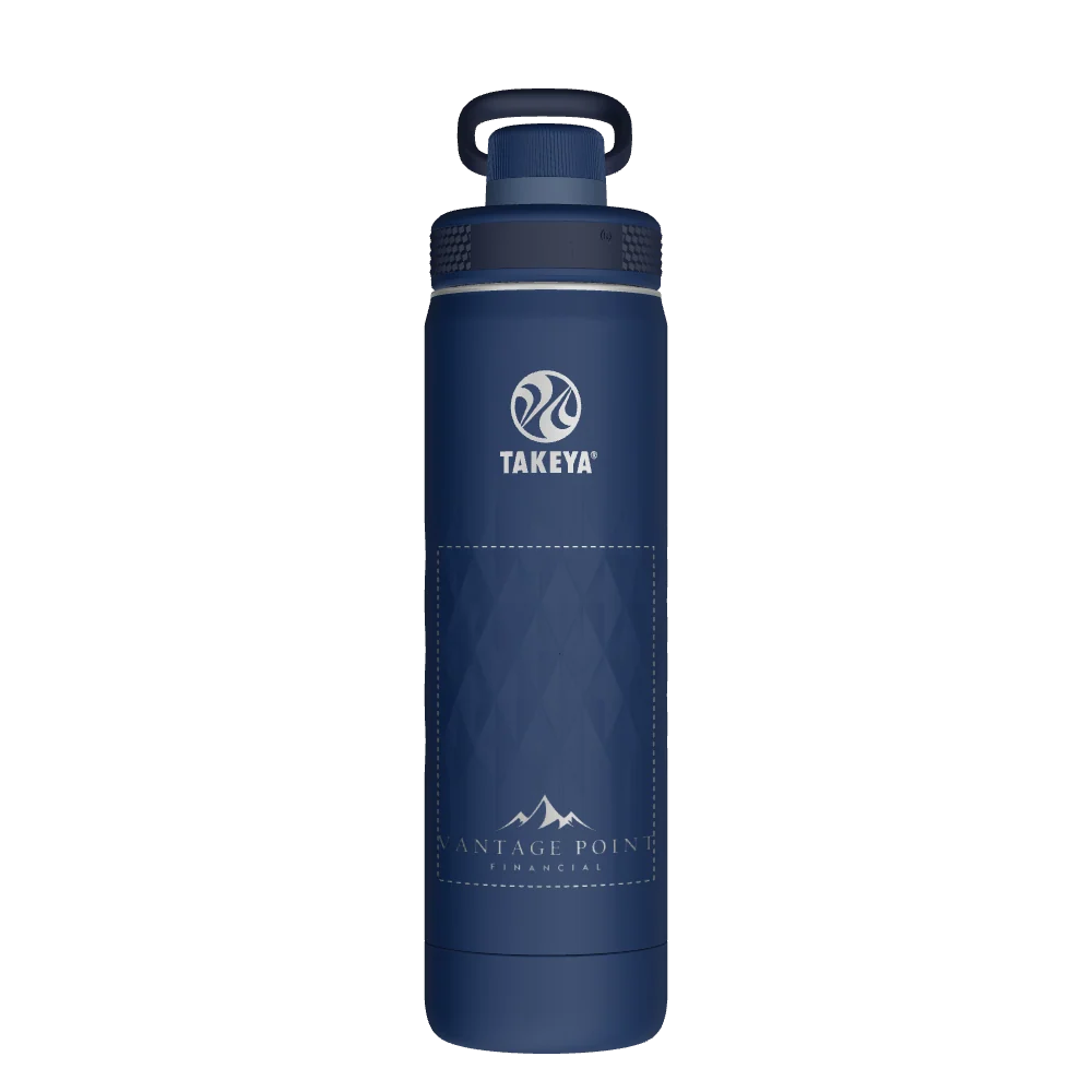 Takeya Sport Water Bottle - 22oz Indigo Spout - Model 51316-TAKEYA-SPORT-WATER-BOTTLE-CUSTOMIZED-121-22OZ-INDIGO-SPOUT
