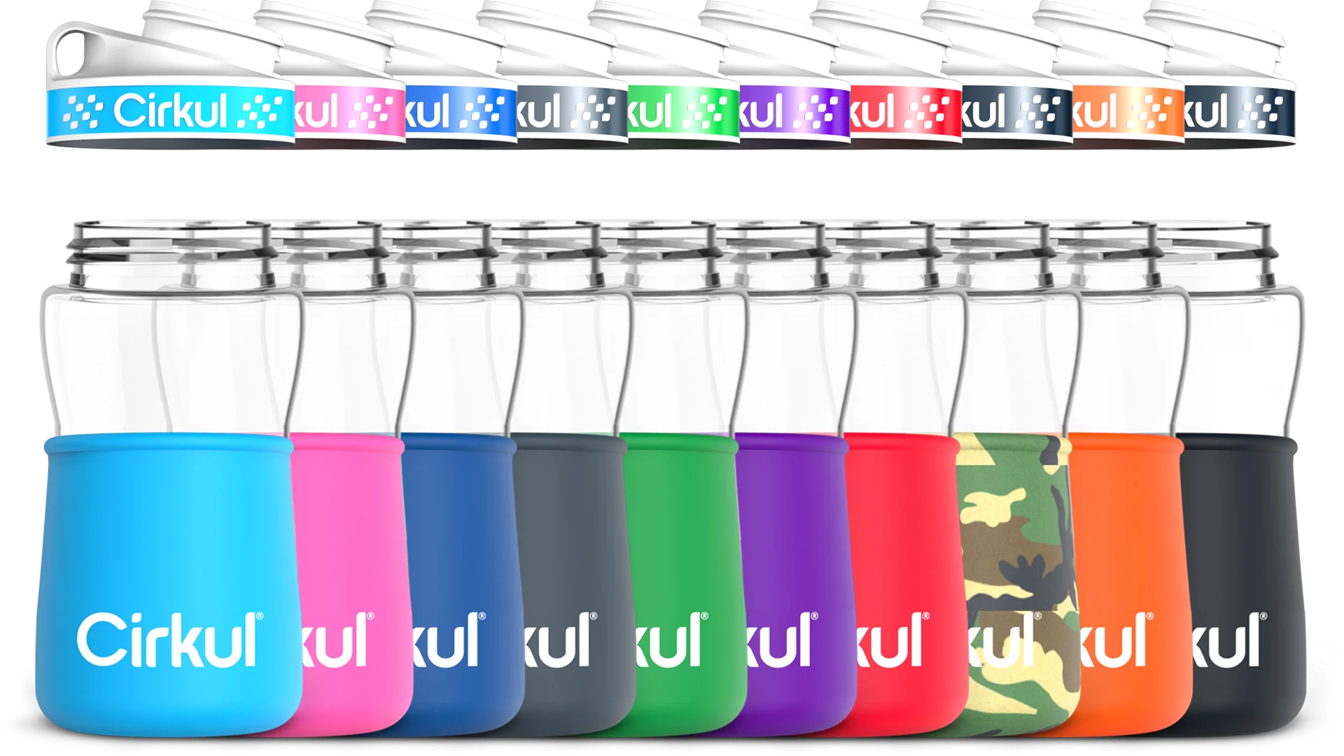 Cirkul Add-on: 12oz. Plastic Bottle & Comfort Grip Lid + 12oz. Chill Sleeve