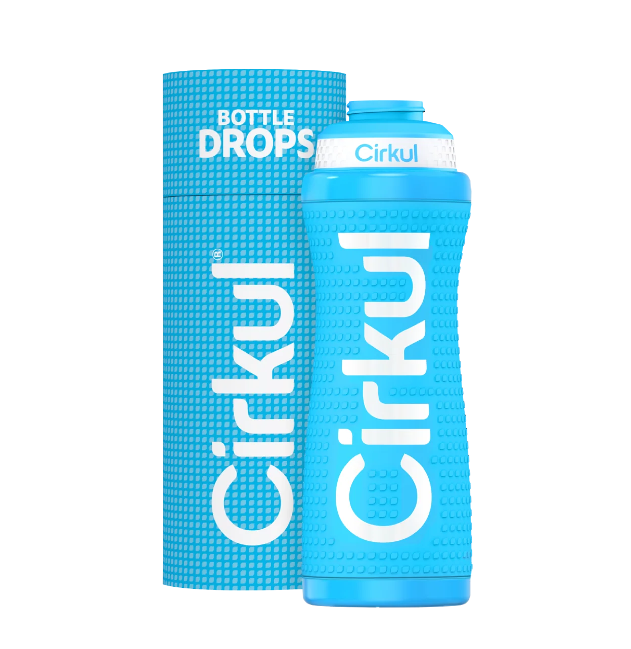 Cirkul Limited Edition: 22oz. Blue Grip Stainless Steel Bottle & Sport Lid
