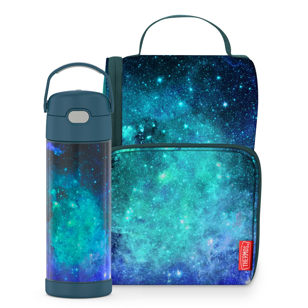 THERMOS 16oz FUNtainer® Water Bottle & Lunch Box Bundle - Galaxy Teal